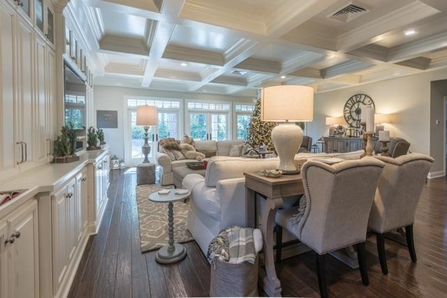 Custom Built-In Cabinetry Enhancing a Cozy, Open Living Space