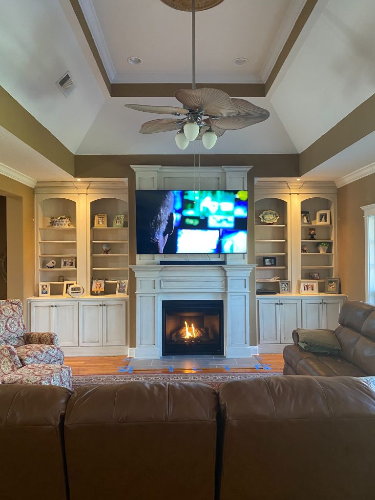 Custom Built-In Entertainment Cabinetry with Symmetrical Shelving